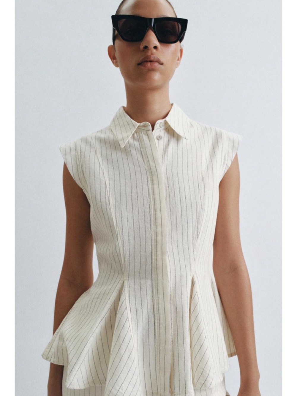 ZARA NWT ZW Collection Striped Peplum Shirt